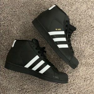 Adidas high top shell toe